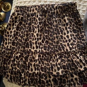 Women’s leopard print ruffled shirt skirt